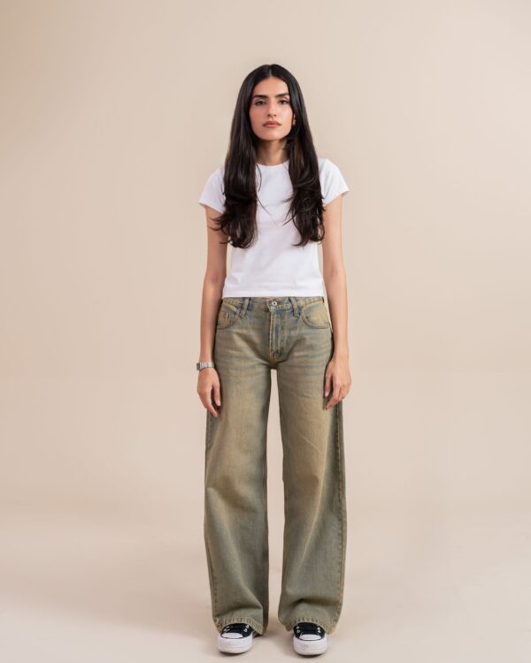 Sand Blue Wide Leg (Low Rise) | Fashionable Frequent Flyer