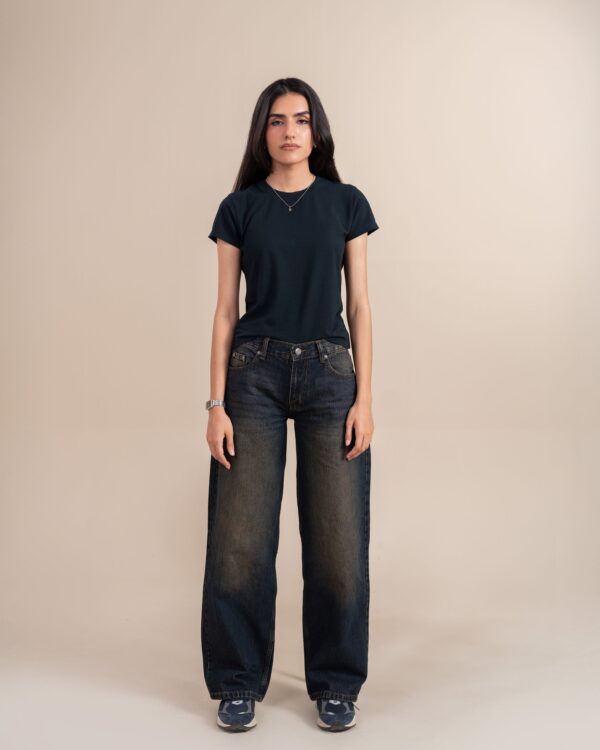 Dirty Dark Blue Wide Leg (Low Rise) – The Imperfect Edit | Fashionable Frequent Flyer