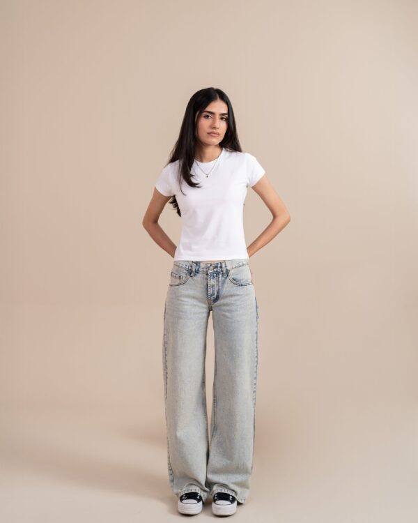 Frosty Blue Straight Leg (Low Rise) | Fashionable Frequent Flyer